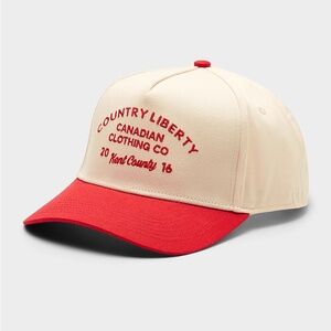 Country Liberty The Simple Life cream and red embroidered cotton CCC cap NWT